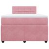 vidaXL Cama boxspring com colch&atilde;o 120x200 cm veludo rosa
