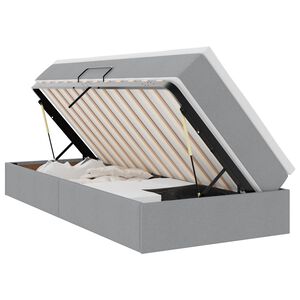vidaXL Cama com arruma&ccedil;&atilde;o e colch&atilde;o Cinzento-claro 100 x 200 cm