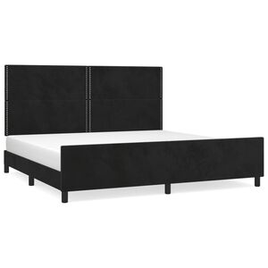 vidaXL Estrutura de cama sem colch&atilde;o 200x200 cm veludo preto