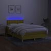 vidaXL Cama box spring c/ colch&atilde;o e LED 120x200 cm tecido verde