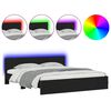 vidaXL Estrutura cama c/ cabeceira e luzes LED 180x200 cm preto