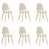 vidaXL Cadeiras de jantar 6 pcs veludo branco nata