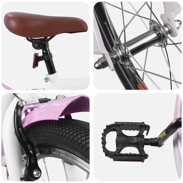 vidaXL Bicicleta Infantil 24 Polegadas para 8-12 anos Rosa Claro