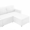 vidaXL Sofá-cama modular de 3 lugares couro artificial branco