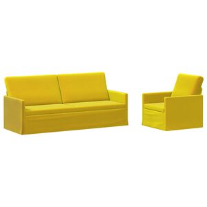 vidaXL Conjunto de Sof&aacute;s 2 pcs Amarelo Veludo (V)