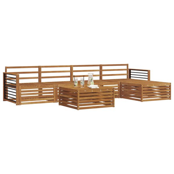 vidaXL Conjunto de Sof&aacute;s para Exterior 6 pcs Natural