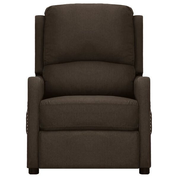 vidaXL Poltrona de massagens tecido castanho-escuro