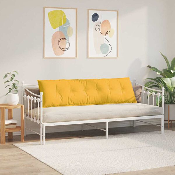 vidaXL Travesseiro para Costas Amarelo Claro 180 x 50 cm
