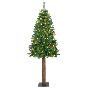 vidaXL &Aacute;rvore de Natal Slim com 300 LEDs com suporte Verde 180 cm
