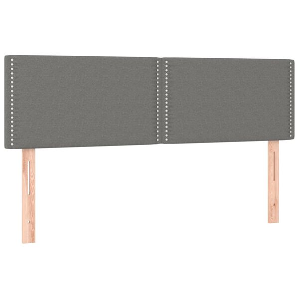 vidaXL Cabeceiras cinzento-escuro 144x5x78/88 cm tecido