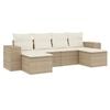 vidaXL 6 pcs conjunto de sof&aacute;s p/ jardim com almofad&otilde;es vime PE bege