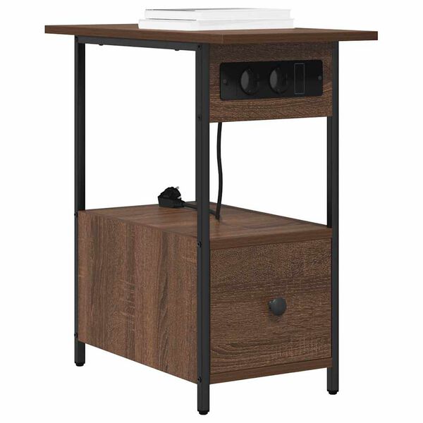 vidaXL Arm&aacute;rio de Cabeceira com gaveta Carvalho Marrom 60 x 30 x 61 cm