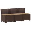 vidaXL Sof&aacute; de Jardim 3 Lugares com Almofadas visual Rattan PP