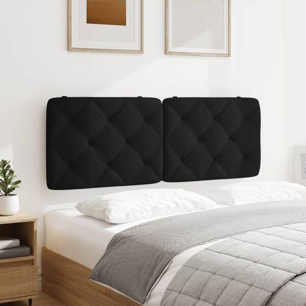 vidaXL Almofad&atilde;o de cabeceira 120 cm veludo preto