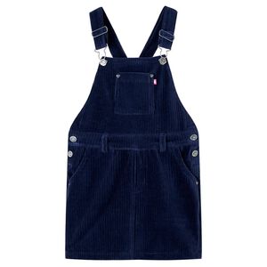Vestido com peitilho para crian&ccedil;a bombazina azul-marinho 92