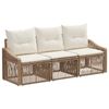 vidaXL Conjunto de Sof&aacute; de Jardim 3 unid. Bege vime PE