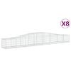 vidaXL Cestos gabi&atilde;o arqueados 8 pcs 400x50x40/60 cm ferro galvanizado