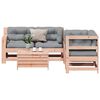 vidaXL 5 pcs conj. lounge jardim com almofad&otilde;es madeira douglas maci&ccedil;a