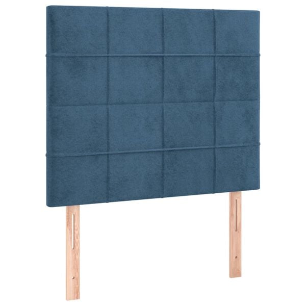 vidaXL Cabeceira Azul Escuro 100x5x118/128 cm Veludo