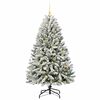 vidaXL Árvore de Natal Artificial Verde e Branco 150 cm PVC e Metal