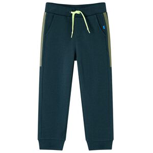 vidaXL Cal&ccedil;as de fato de treino com cord&atilde;o para crian&ccedil;a verde-musgo 92