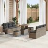 vidaXL Conjunto de Sof&aacute; de Jardim 9 pcs Cinzeto Rattan Sint&eacute;tico