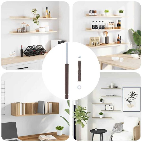 vidaXL Suportes para Prateleiras Flutuantes 12 pcs Bege &Oslash;12 x 190 mm