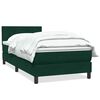 vidaXL Cama com molas/colch&atilde;o 100x220 cm veludo verde-escuro