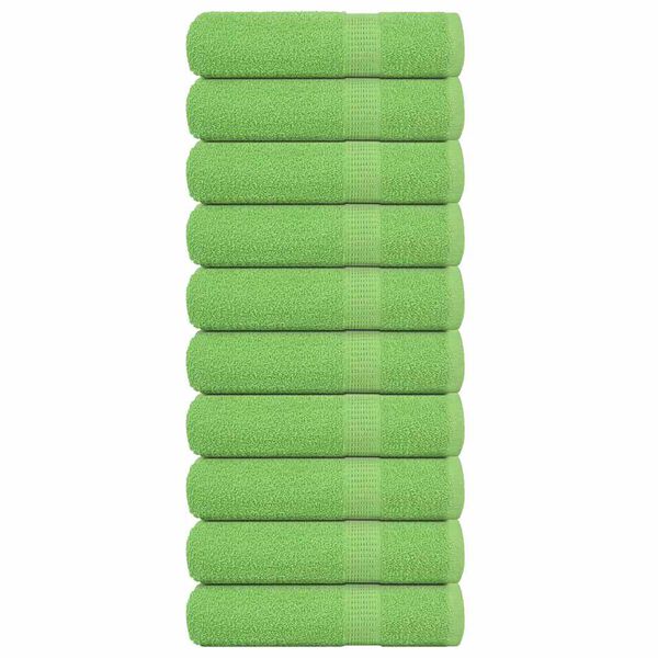 vidaXL Toalhas banho FROGN 10pcs 70x140cm 360 g/m&sup2; verde ma&ccedil;a