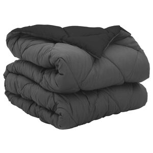 vidaXL Duvet de Ano Inteiro Preto e Anthracite 200 x 140 cm Microfibra