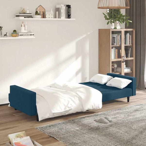 vidaXL Sof&aacute;-cama de 2 lugares veludo azul