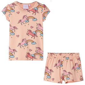 Pijama de manga curta para crian&ccedil;a laranja-claro 92