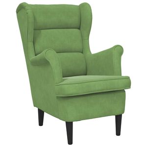 vidaXL Poltrona em veludo verde-claro