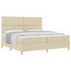 vidaXL Cama Box com colch&atilde;o com cabeceira Creme 200 x 200 cm tecido