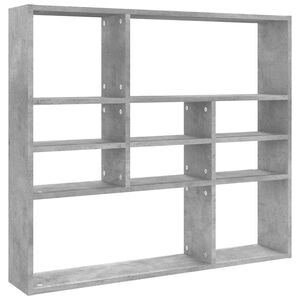 vidaXL Estante de parede 90x16x78 cm contraplacado cinzento cimento