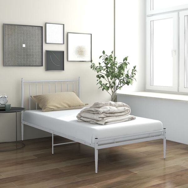 vidaXL Estrutura de cama 100x200 cm metal branco