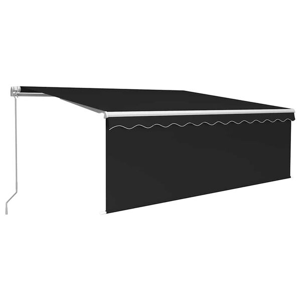vidaXL Toldo retr&aacute;til manual com estore e luzes LED 4,5x3 m antracite
