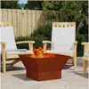 vidaXL Fire Pit Castanho 60 x 60 x 35 cm A&ccedil;o resistente &agrave;s intemp&eacute;ries