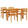 vidaXL Conjunto de Jantar para Jardim 5 unid. Castanho