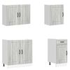 vidaXL 7 peças armário de cozinha conjunto Kalmar cinza sonoma