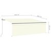 vidaXL Toldo retr&aacute;til manual com estore/LED 4,5x3 m cor creme