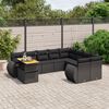 vidaXL 10 pcs conjunto sof&aacute;s de jardim c/ almofad&otilde;es vime PE preto