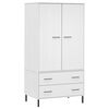 vidaXL Roupeiro c/ pernas metal 90x55x172,5 cm madeira OSLO branco