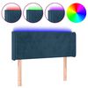 vidaXL Cabeceira de cama c/ luzes LED veludo 93x16x78/88cm azul-escuro