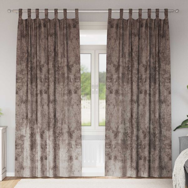 vidaXL Cortinas de Veludo 2 pcs Cappuccino 225 x 140 cm Veludo