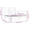 vidaXL Estrutura de cama casal 135x190 cm pinho maci&ccedil;o branco