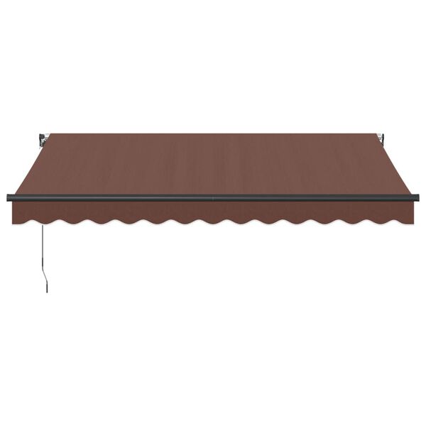 vidaXL Toldo retr&aacute;til manual com luzes LED 350x250 cm castanho