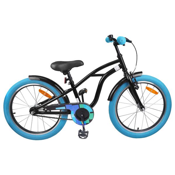 vidaXL Bicicleta Infantil 18 Polegadas para 5-7 anos Preto