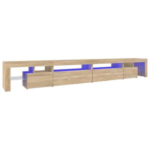 vidaXL M&oacute;vel de TV com luzes LED 290x36,5x40 cm carvalho sonoma
