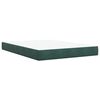 vidaXL Cama com molas/colch&atilde;o 140x190 cm veludo verde-escuro